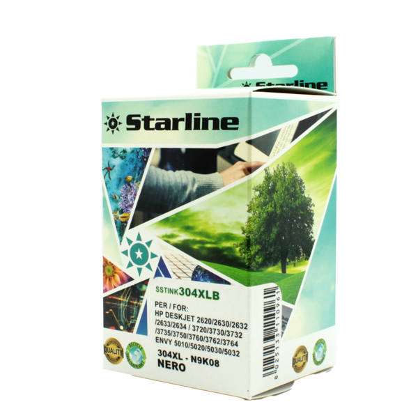 Starline - Cartuccia Ink Compatibile - per HP - 304XL - Nero - N9K08AE - 20 ml 