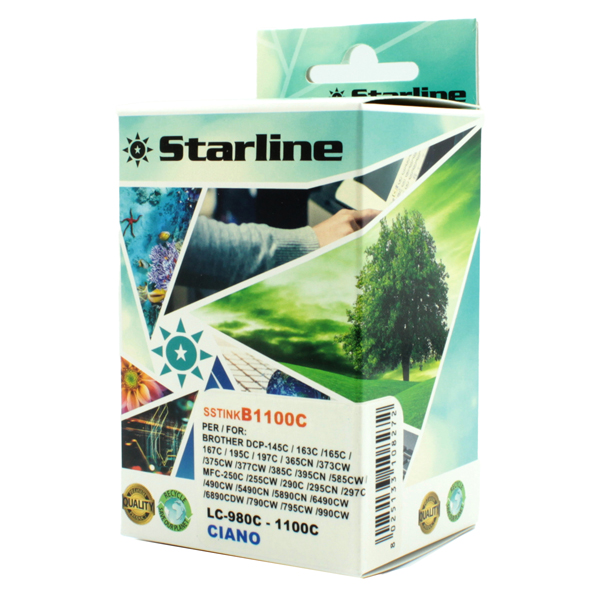  Starline - Cartuccia ink - per Brother - Ciano - LC980C - 16ml 