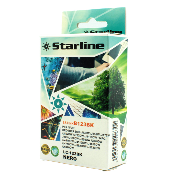  Starline - Cartuccia ink - per Brother - Nero - LC123BK - 20,6ml 