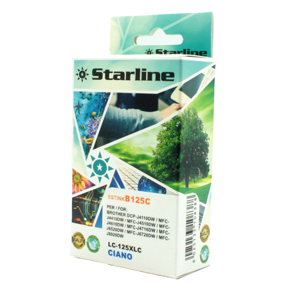  Starline - Cartuccia ink - per Brother - Ciano - LC125XLC - 16,6ml 
