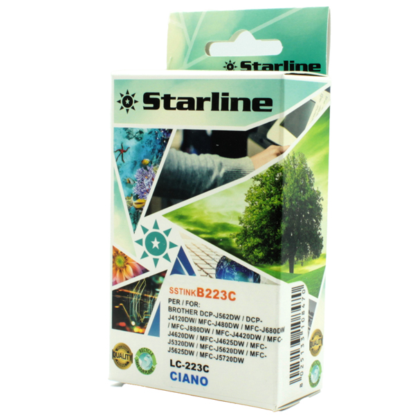  Starline - Cartuccia ink - per Brother - Ciano - LC223C - 9ml 