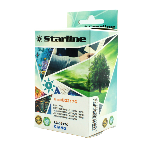  Starline - Cartuccia ink - per Brother - Ciano - LC3217C - 9ml 
