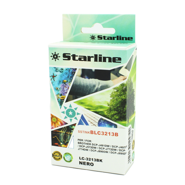  Starline - Cartuccia Ink per print C/BROTHER LC-3213BK - Nero 