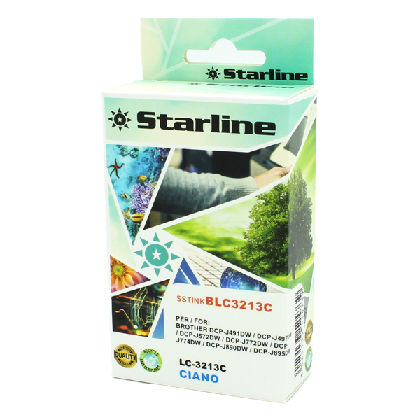  Starline - Cartuccia Ink per print C/BROTHER LC-3213C - Ciano 