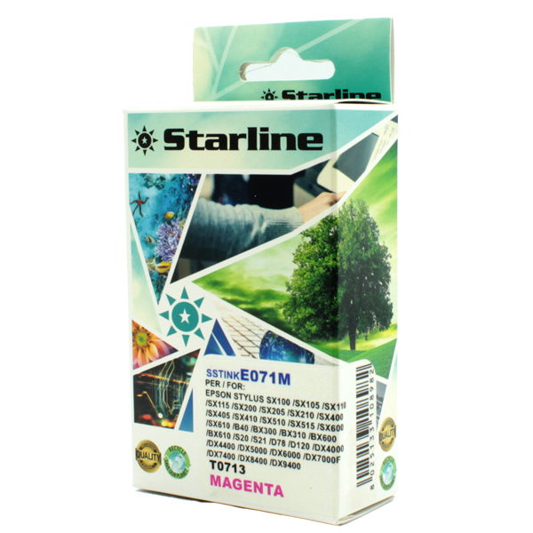  Starline - Cartuccia ink - per Epson - Magenta - C13T07134013 -T0713 - 11,4ml 