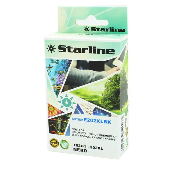  Starline - Cartuccia Ink compatibile per Epson 202XL - Nero - 24ml 
