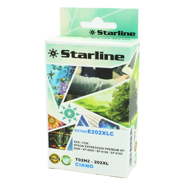  Starline - Cartuccia Ink compatibile per Epson 202XL - Ciano - 13ml 