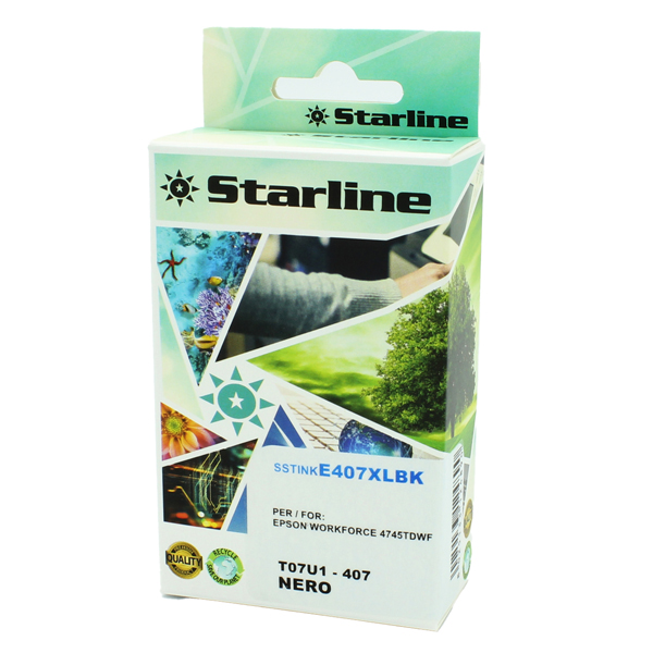  Starline - Cartuccia Ink compatbile per Epson 407 - Nero - 45ml 