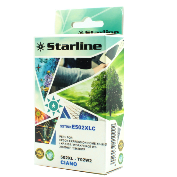  Starline - Cartuccia Ink - per Epson - Ciano - C13T02W24010 - 502XL - 12ml 