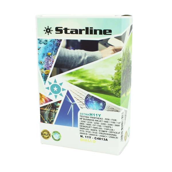  Starline - Testina Ink Compatibile per HP N 11 - Giallo - C4813A 