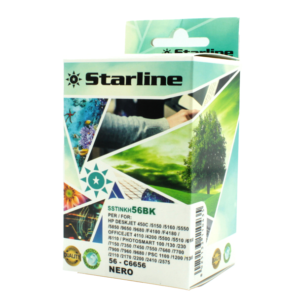  Starline - Cartuccia ink Compatibile - per HP 56 - Nero -C6656AE 