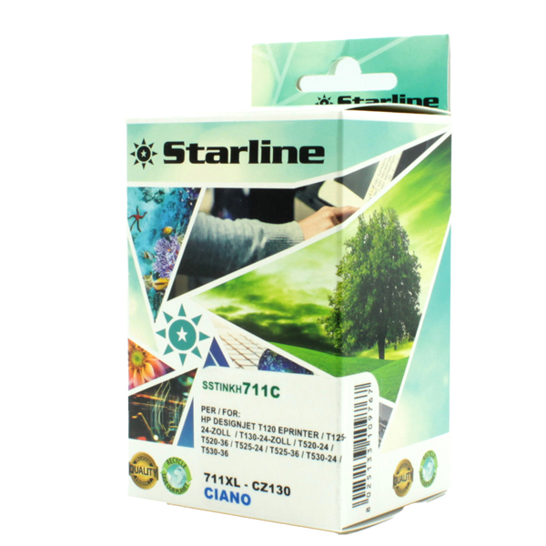  Starline - Cartuccia ink Compatibile - per HP 711 - Ciano - CZ130A - 26ml 