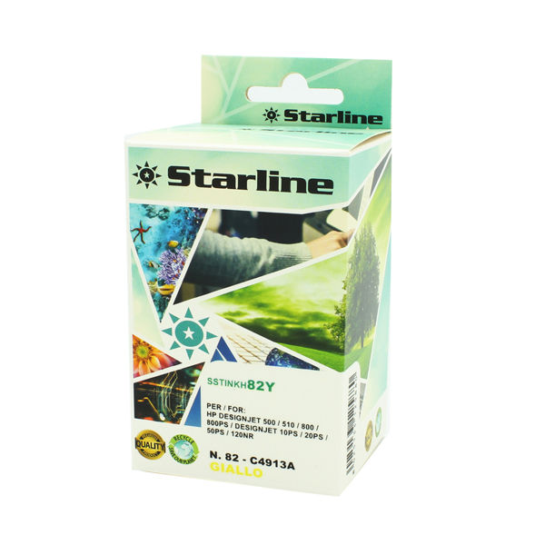  Starline - Cartuccia ink Compatibile per HP N.82 - Giallo - 69ml 