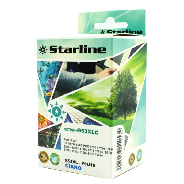  Starline - Cartuccia ink Compatibile - per HP 953XL - Ciano - HPF6U16AE - 953XL 26ml 