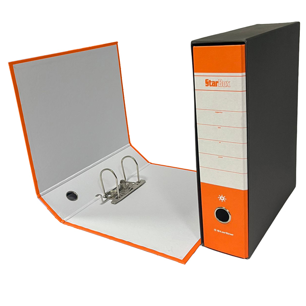  Registratore Starbox sfuso - dorso 8 cm - protocollo 23 x 33 cm - arancio - Starline 