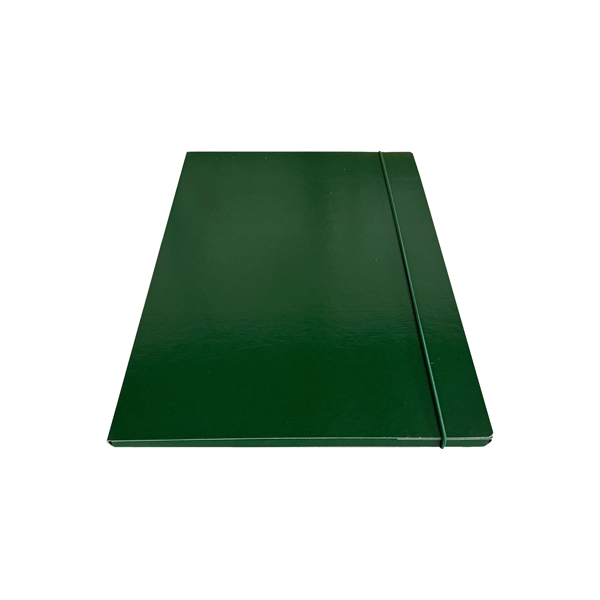  Cartella 3 lembi con elastico - 25 x 34 cm - dorso 1cm - verde - Starline 