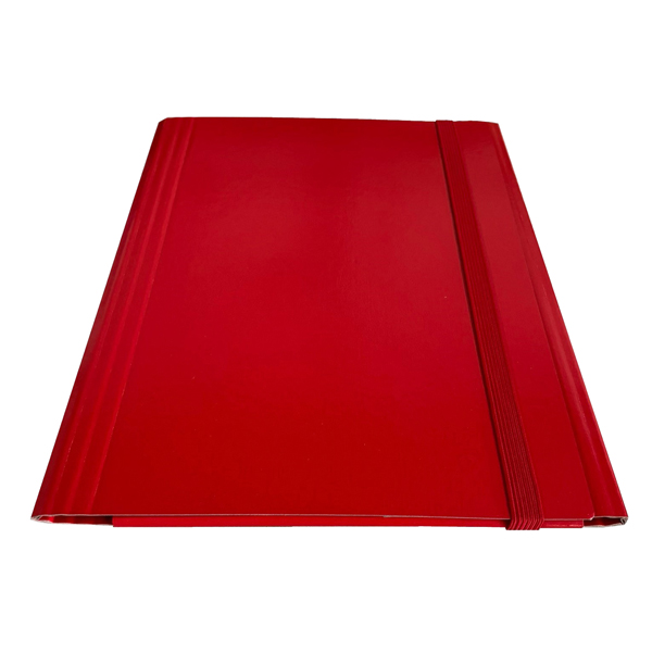  Cartella 3 lembi con elastico piatto - A4 - dorso variabile - rosso - Starline 