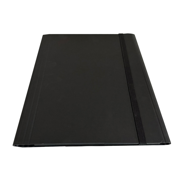  Cartella 3 lembi con elastico piatto - A4 -dorso variabile - grigio - Starline 