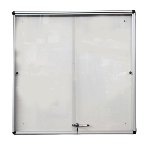  Bacheca per interni - con anta scorrevoli - fondo bianco magnetico - 12 fogli A4 - verticale - Starline 