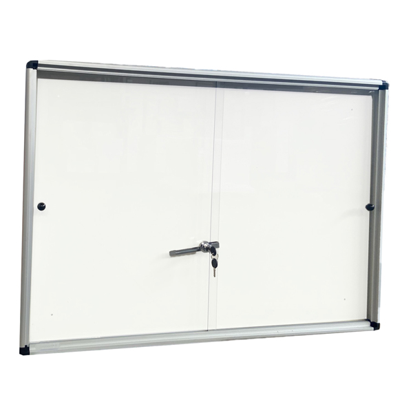  Bacheca per interni - con anta scorrevoli - fondo bianco magnetico - 18 fogli A4 - orizzontale - Starline 