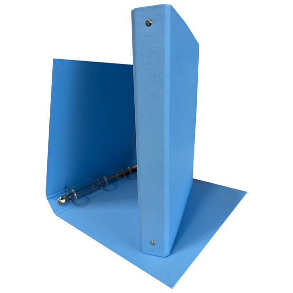  Raccoglitore King - 22 x 30 cm - 4 anelli tondi 30 mm - dorso 4 cm - rivestimento in PP - azzurro - Starline 