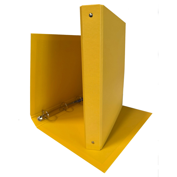  Raccoglitore King - 22 x 30 cm - 4 anelli tondi 30 mm - dorso 4 cm - rivestimento in PP - giallo - Starline 