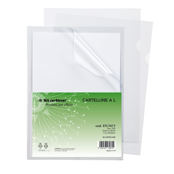  Cartellina a L - A4 - liscio pesante - Starline - conf. 50 pezzi 