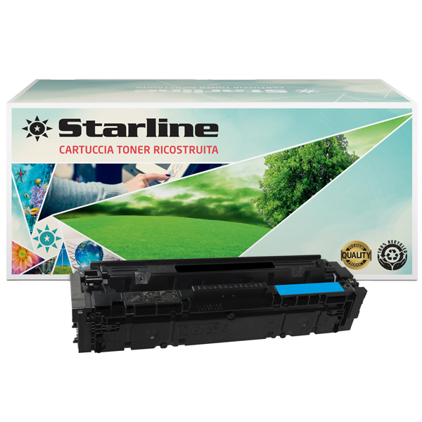  Starline - Toner Ricostruito per HP 203A - Ciano - CF541A - 1.300 pag 