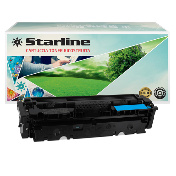  Starline - Toner Ricostruito per HP 415A - Ciano - W2031A - 2.100 pag 