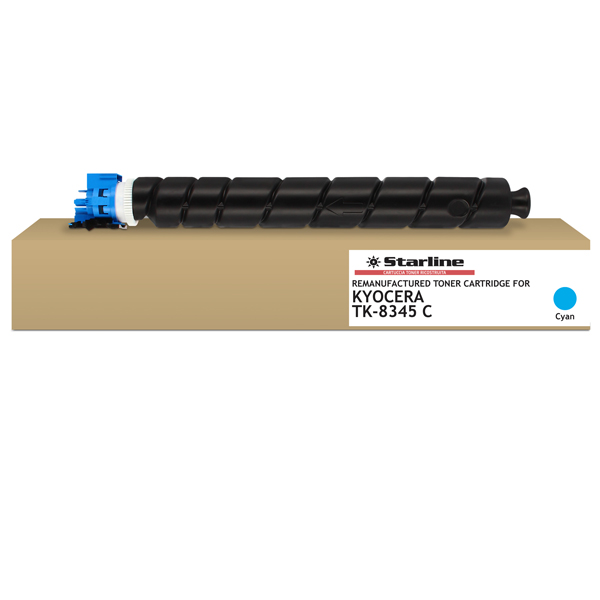  Starline - Toner ricostruito per Kyocera - Ciano - TK8345C - 12.000 pag 