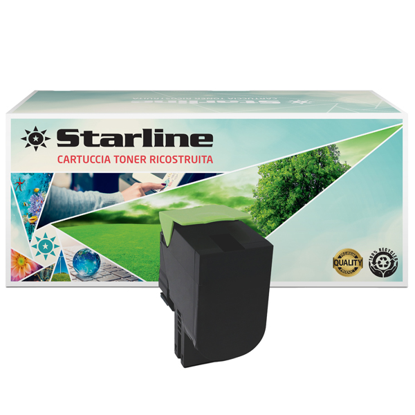  Starline - Toner Ricostruito - per Lexmark - Nero - 80C2HK0 - 4.000 pag 