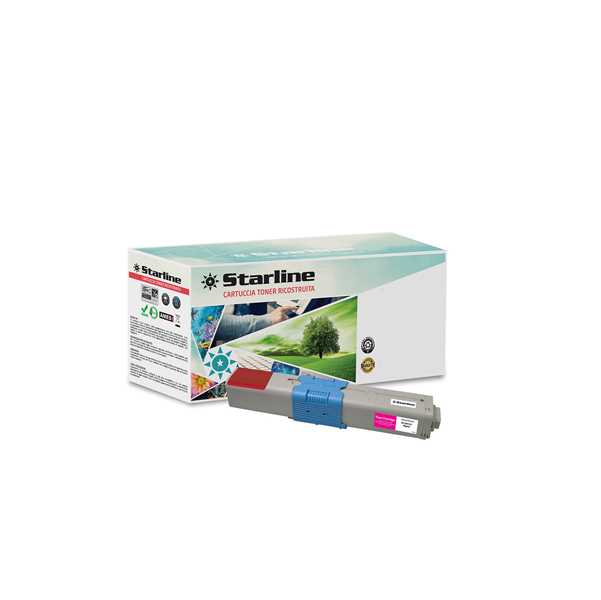  Starline - Toner Ricostruito - per Oki - Magenta - 44973534 - 1.500 pag 