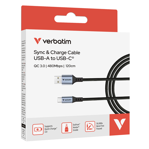 Verbatim - Cavo USB-A a USB-C_18W- 31843 - 120cm 