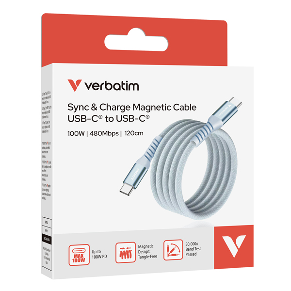 Verbatim - Cavo USB-C to USB-C 100W - Blu - 31856 - 120cm 