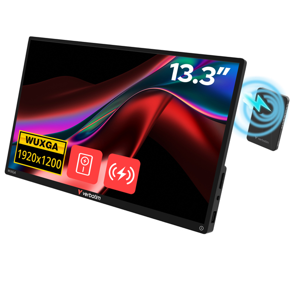  Monitor portatile - 13.3" - WUXGA Touch ALU con Wireless - Power bank incluso 5000mAh - Verbatim 