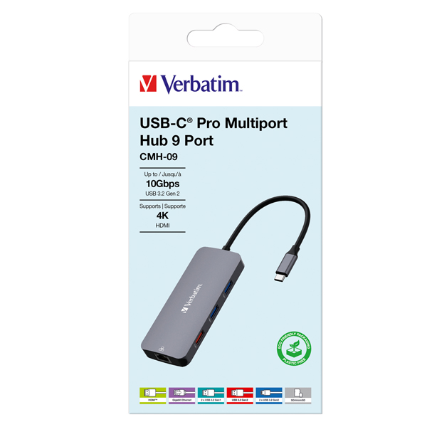  Verbatim - USB-C Pro Multiport Hub 9 Port - 32152 