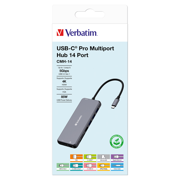  Verbatim - USB-C Pro Multiport Hub 14 Port - 32154 