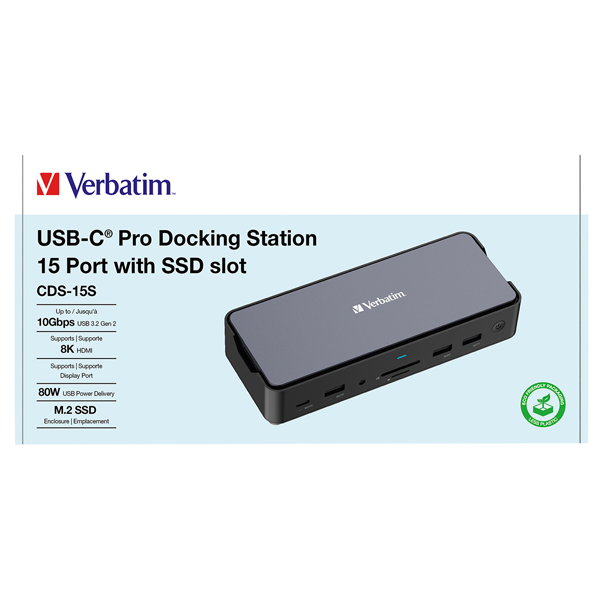  Verbatim - USB-C Pro Docking Station 15 Port - 32173 