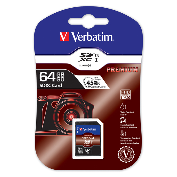  Verbatim - Scheda SDHC XC Class UH S-1 - 44024 - 64GB 
