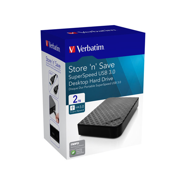  Verbatim - HDD esterno 3.5 USB 3.0 - 47683 - 2TB 