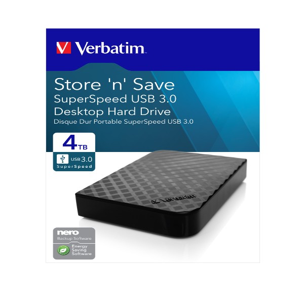  Verbatim - HDD Esterno USB 3.0 - 3.5" - 4TB - 47685 