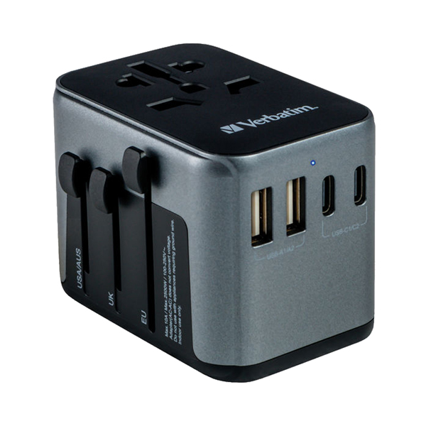  Verbatim - Adattatore da viaggio UTA-03 PD30W / QC / 2xUSB / 2xType-C 
