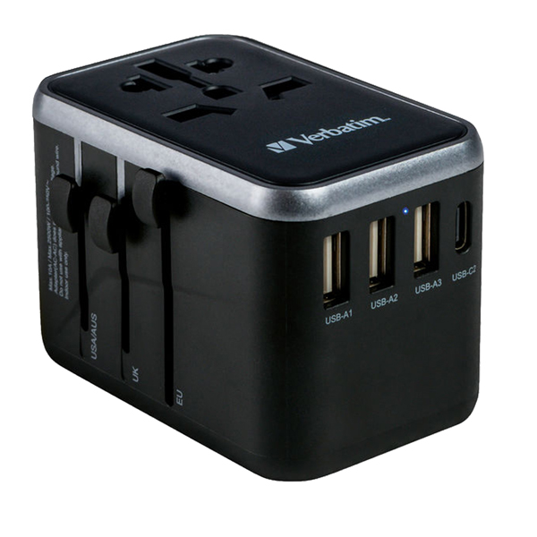  Verbatim - Adattatore da viaggio UTA-04 PD61W / QC / 3xUSB / 2xType-C 