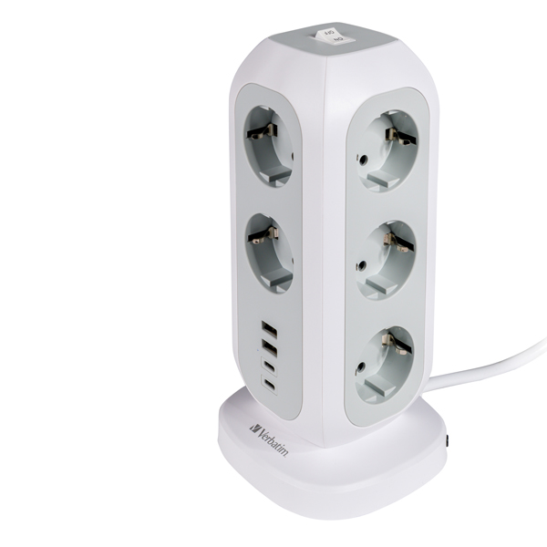  Verbatim - torre di alimentazione - multi-spina EUPT-01 con 2 x USB-C / 2 x USB-A 