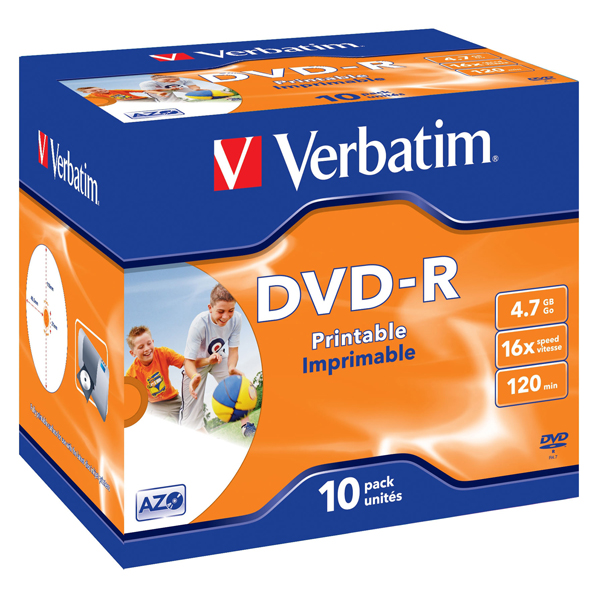  Verbatim - Scatola 10 DVD-R - Jewel Case - 43521 - 4,7GB 