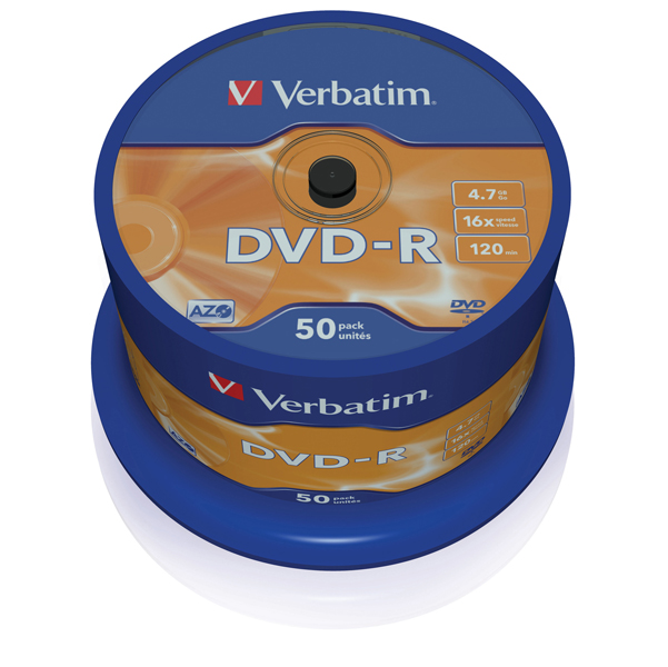 Verbatim - Scatola 50 DVD-R - argento lucido - 43548 - 4,7GB 