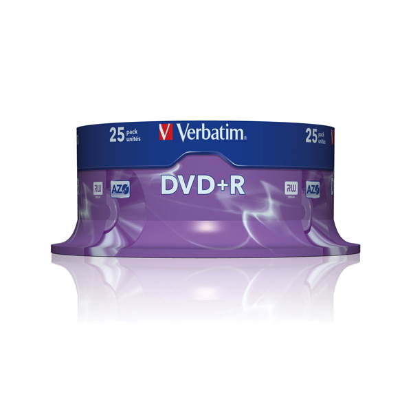  Verbatim - Scatola 25 DVD+R - serigrafato - 43500 - 4,7GB 